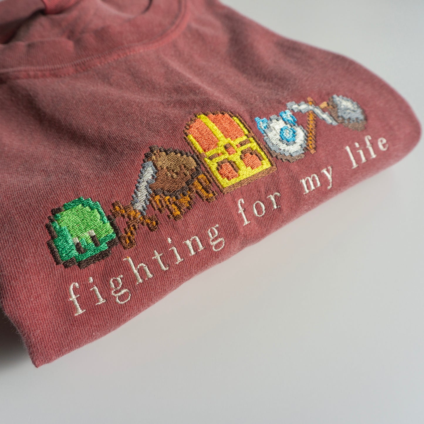 Fighting For My Life Stardew Valley Embroidered Shirt