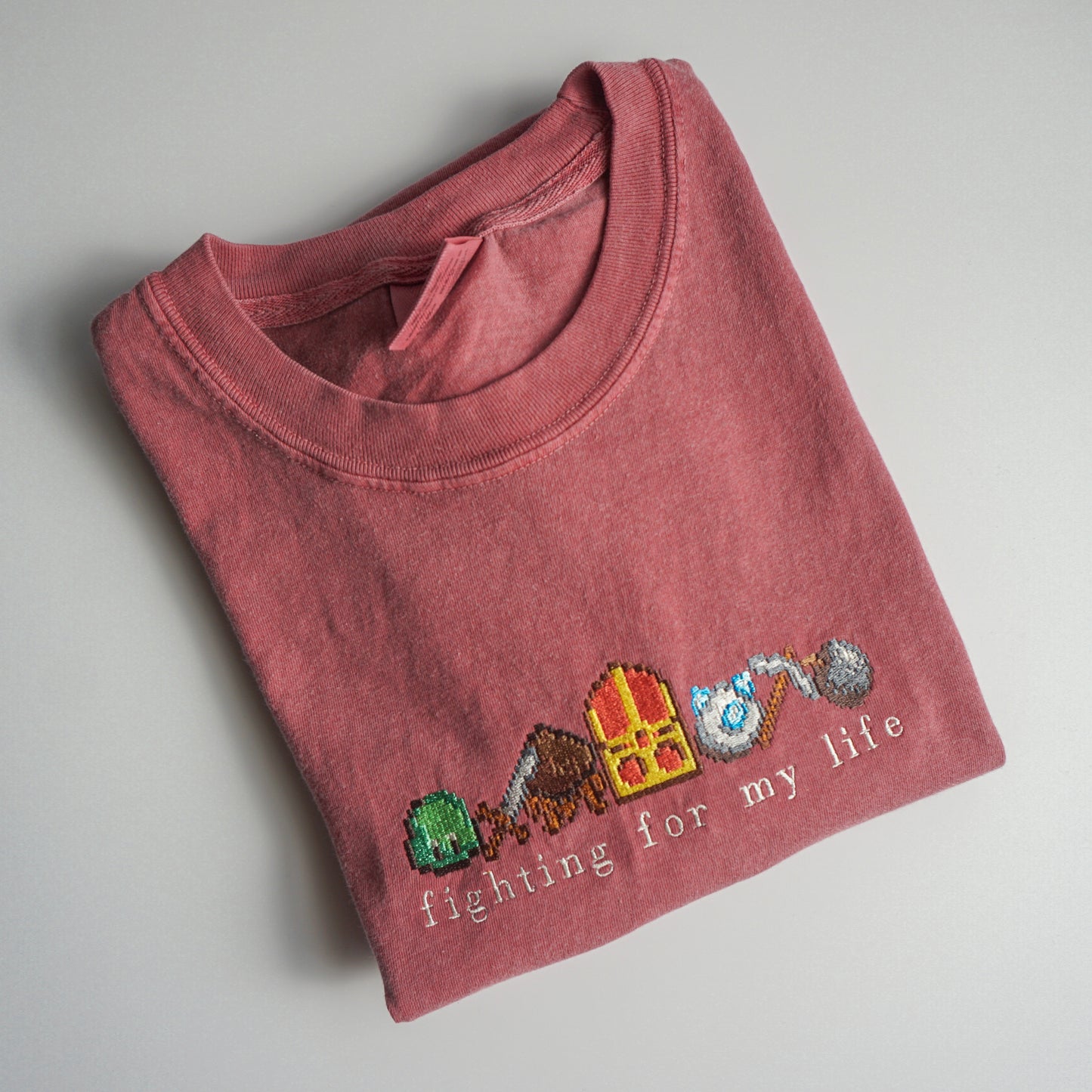 Fighting For My Life Stardew Valley Embroidered Shirt