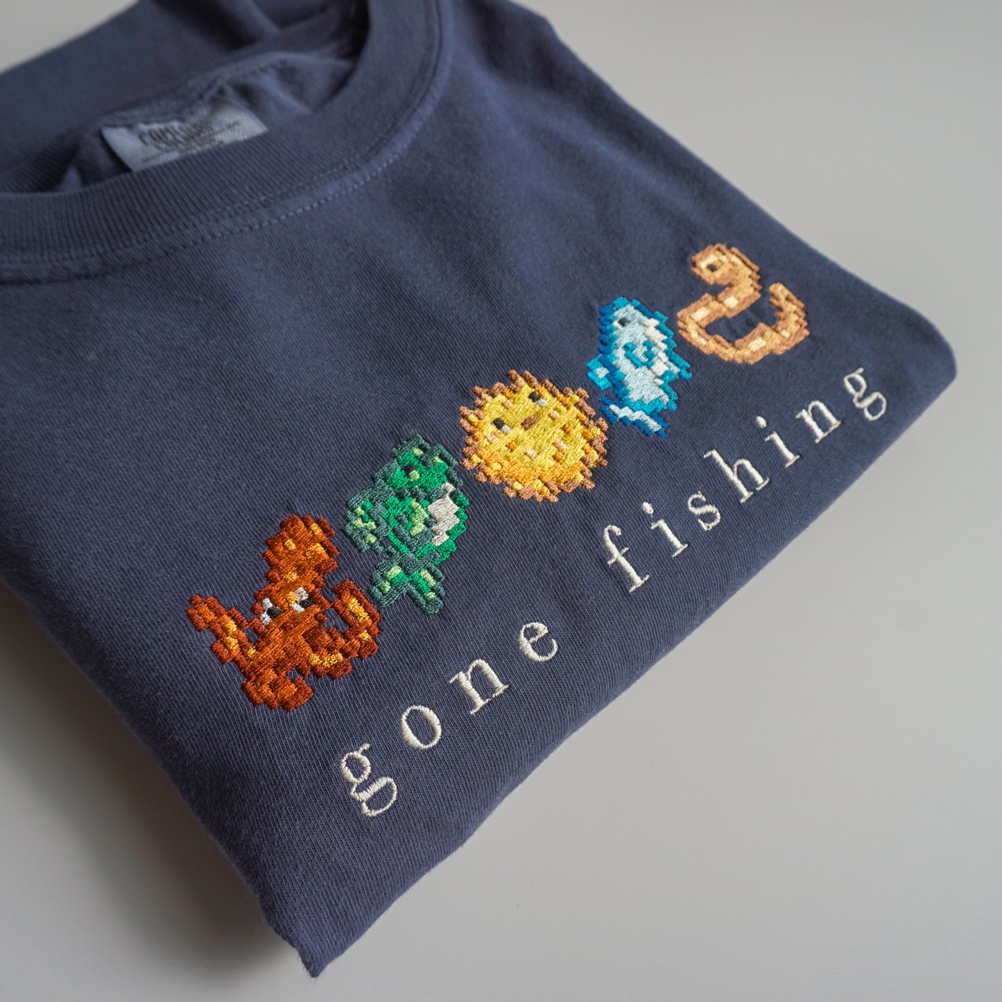 Gone Fishing Stardew Valley Embroidered Shirt